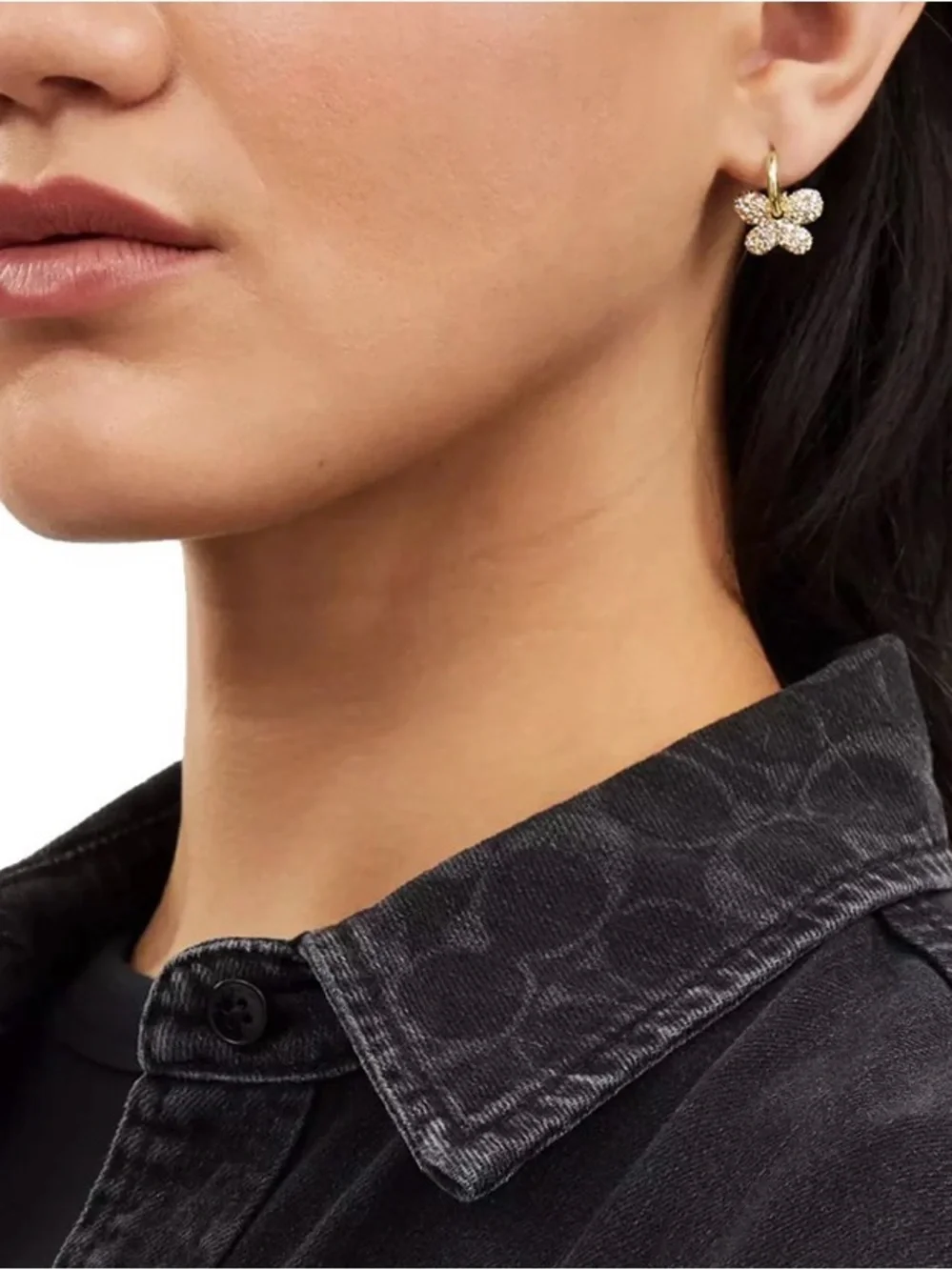 COACH Butterfly Crystal Dangle Earrings - Picture 2 of 4